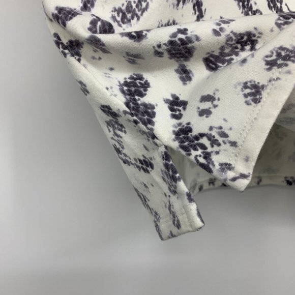 Vince Camuto Top Ivory Gray Snake Print Elbow Sleeve French Terry NWT - Picture 6 of 10